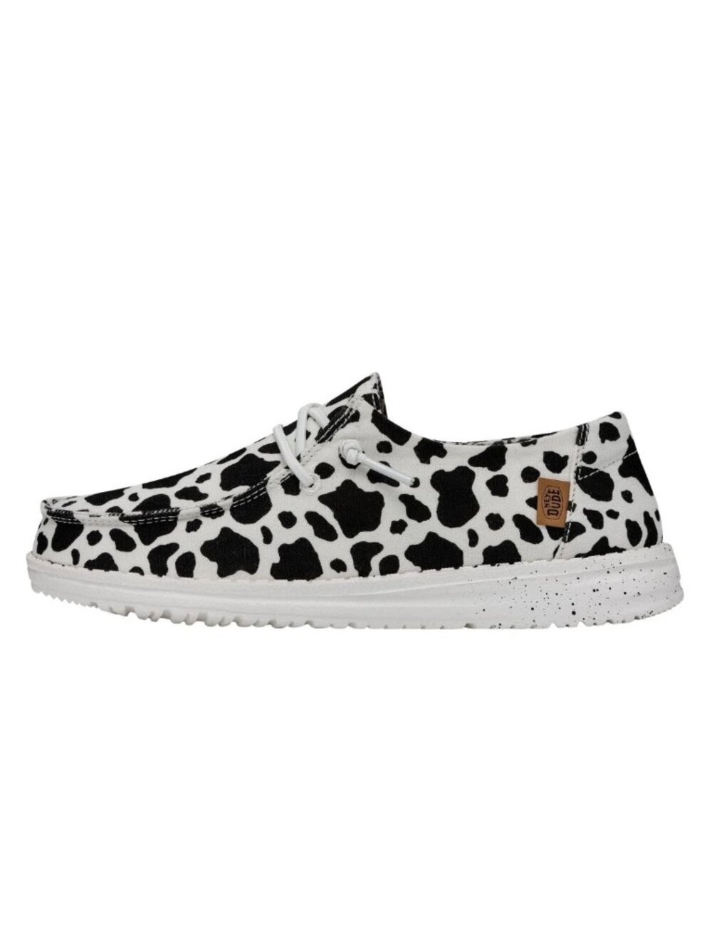 NWT Hey Dude Wendy 10 Milky Way Cow Print Black and White Slip On Shoes Loafers - Picture 2 of 16